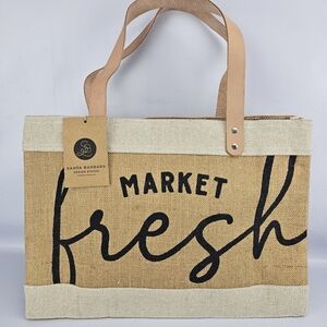 Santa Barbara Design Studio Market Fresh Tote Bag Large Jute Canvas Natural